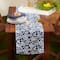 Nautical Blue Floral Print Outdoor Table Runner, 14" x 72"